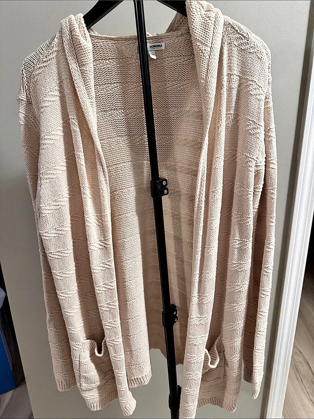 Sonoma Hooded Knit Cardigan cream Large
